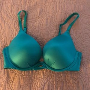 Turquoise Classy Plunge Bra EUC